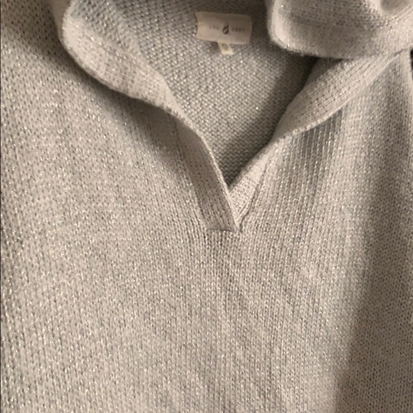 LOU & GREY Metallic Light Blue Hooded Sweater - Picture 3 of 7